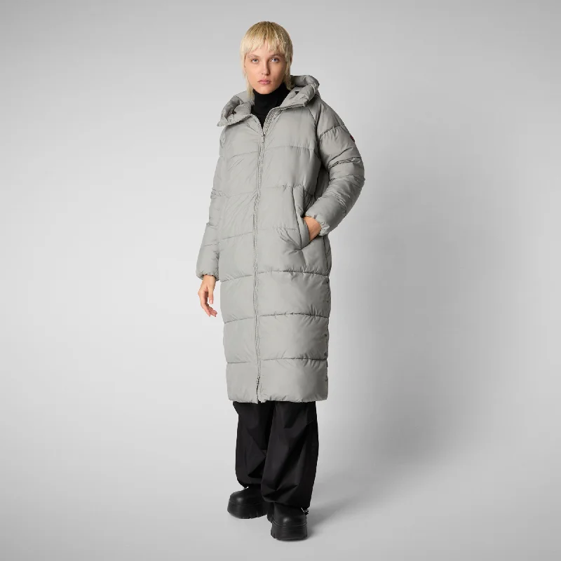 Women's animal free Puffer jacket Janis in wolf grey Elasticated Jacket Padded Jacket Insulated Jacket