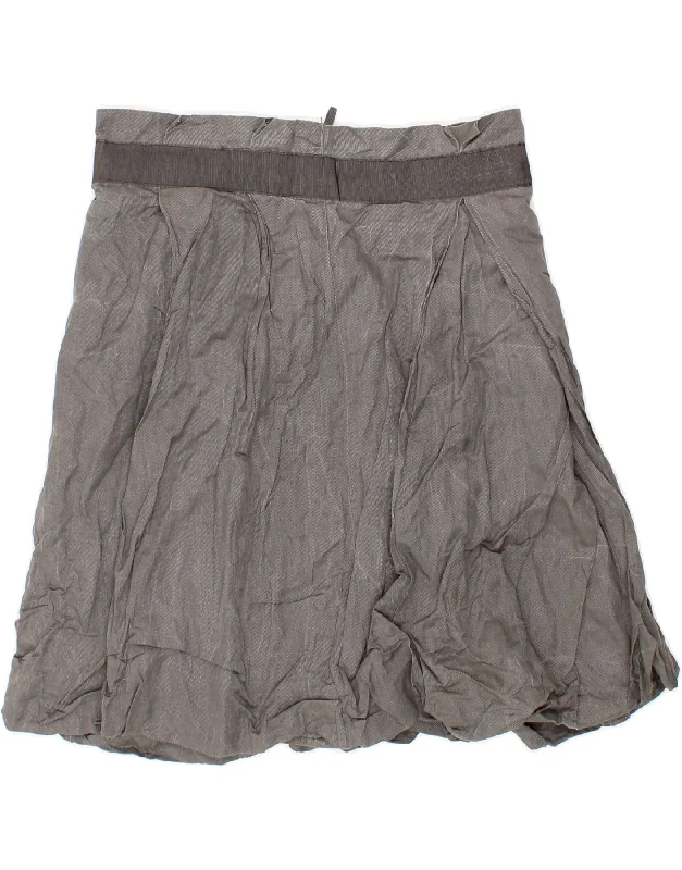 BENETTON Womens A-Line Skirt IT 40 Small W30  Grey Cotton linen skirt breathable