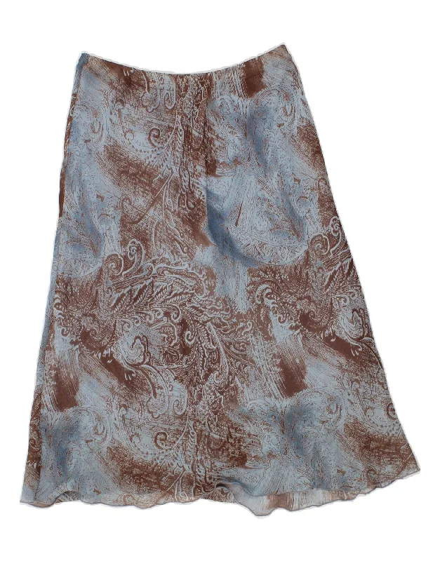 BERKELEY Womens A-Line Skirt UK 14 Medium W30 Blue Floral Viscose lace skirt romantic