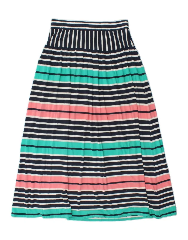 CREW CLOTHING Womens A-Line Skirt UK 12 Medium W28 Multicoloured Striped velvet skirt rich