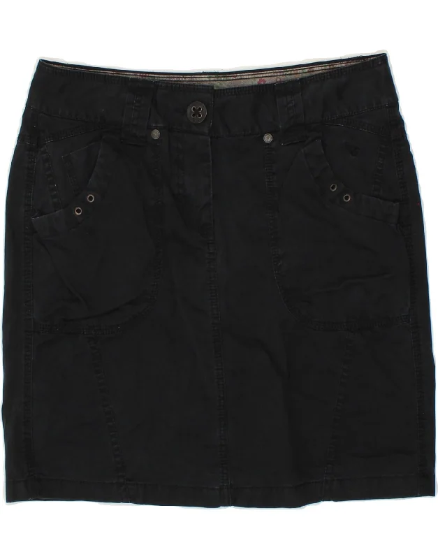 ESPRIT Womens Low Waist Straight Skirt UK 10 Small W30  Black Cotton linen skirt breathable