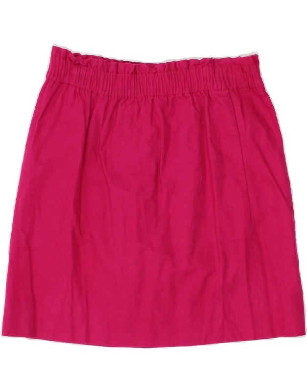 J. CREW Womens A-Line Skirt US 4 Medium W27  Pink Cotton linen skirt relaxed