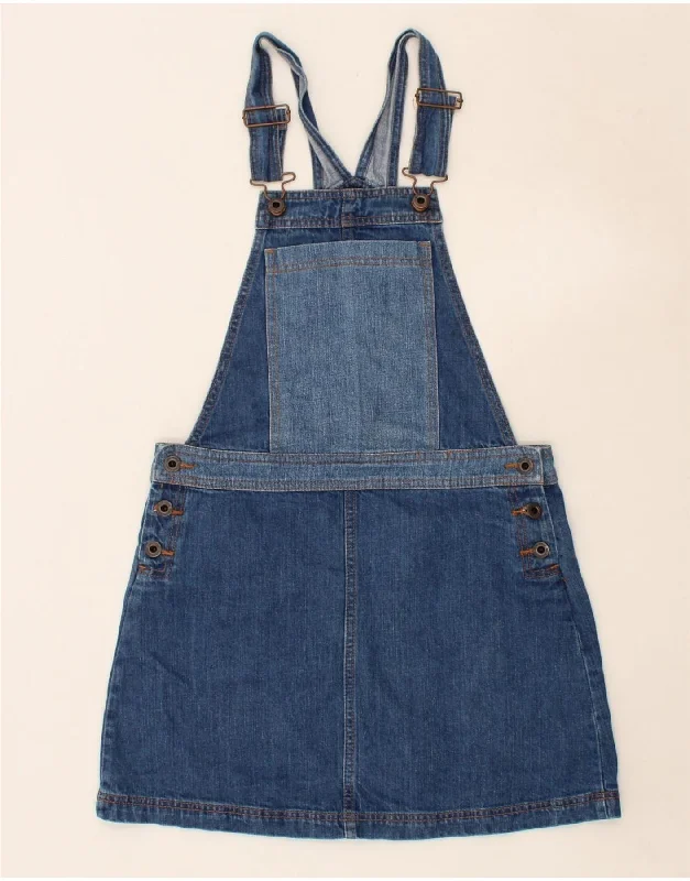 JACK WILLS Womens Dungarees Denim Skirt UK 10 Small W32 Blue Cotton corduroy skirt cozy