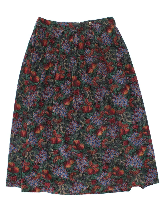 L.L.BEAN Womens Flared Skirt US 14 Large W30  Multicoloured Floral chiffon skirt floaty