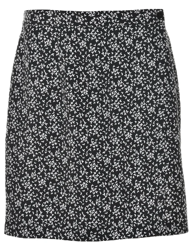 Leafy Print Skirt - M leather skirt bold