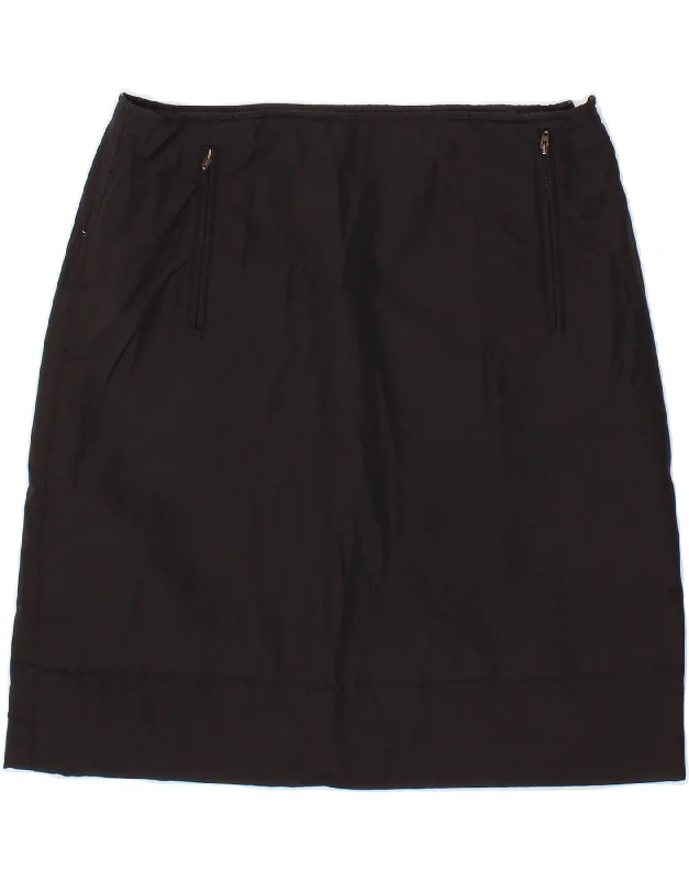 MAX MARA Womens Weekend A-Line Skirt UK 14 Medium W30  Black Polyamide leather skirt durable