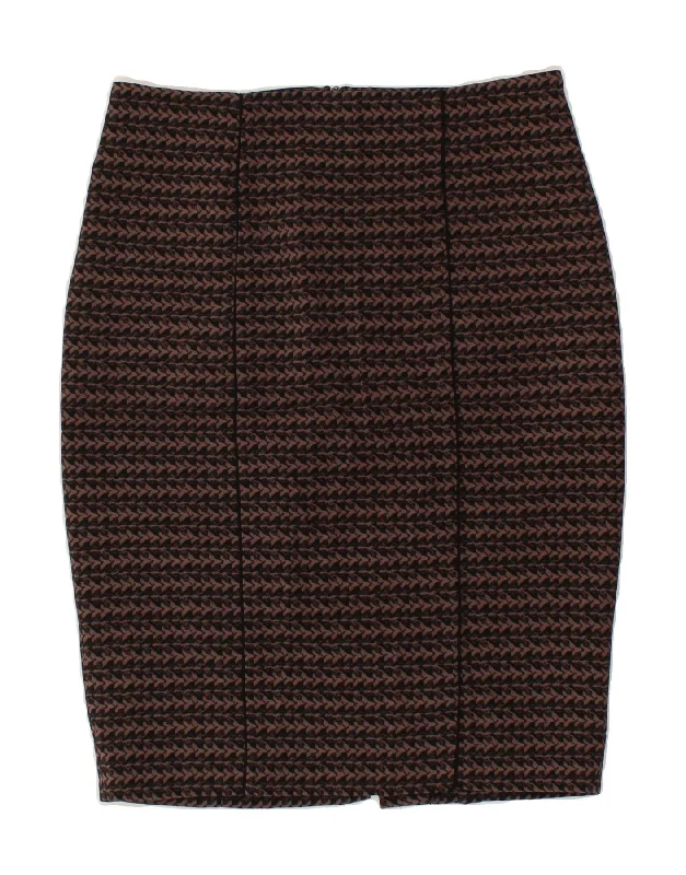 MOSSIMO Womens Pencil Skirt US 8 Medium W30  Brown Striped Polyester wool skirt warm