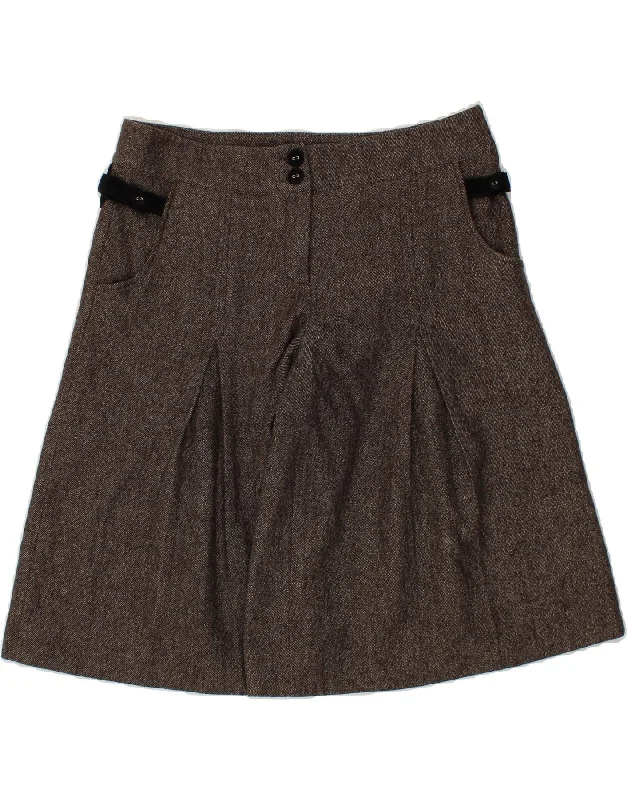 NAF NAF Womens A-Line Skirt EU 42 Large W32 Grey Wool denim skirt casual