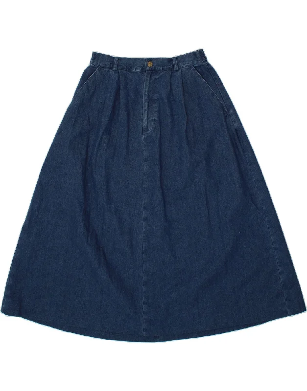 ORVIS Womens Denim Skirt UK 10 Small W27 Blue Cotton midi skirt versatile