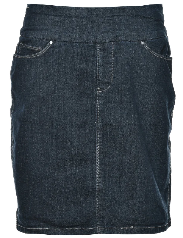 Pencil Shape Denim Skirt - M ribbed skirt waist