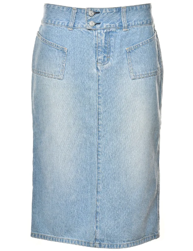 Pencil Shape Denim Skirt - M denim skirt fashionable