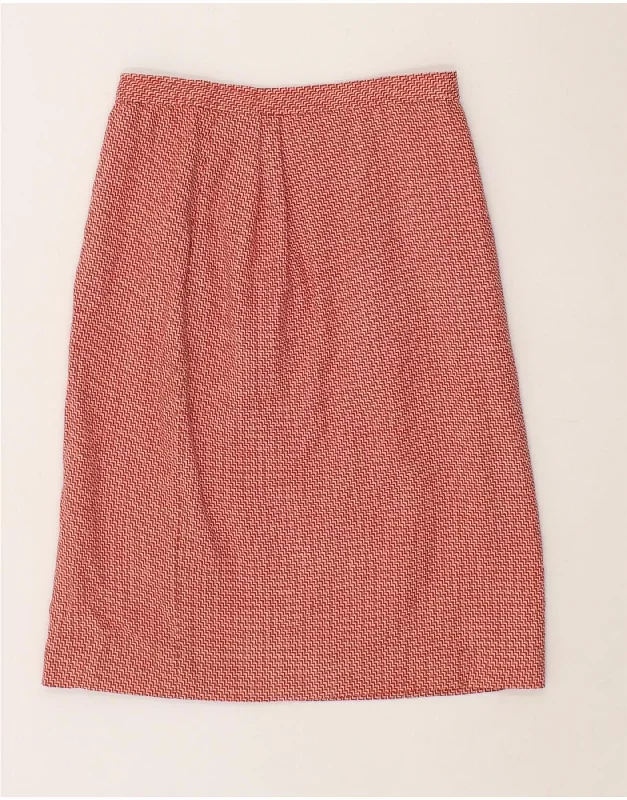 VINTAGE Womens A-Line Skirt IT 44 Medium W26 Red Chevron wool skirt warm