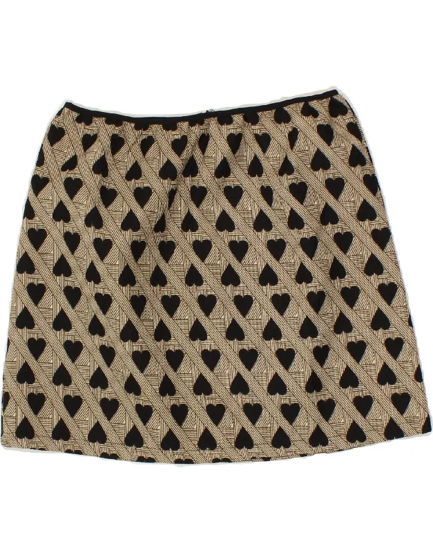 VINTAGE Womens Abstract Pattern Mini Skirt UK 10 Small W28  Grey Polyester patchwork skirt art