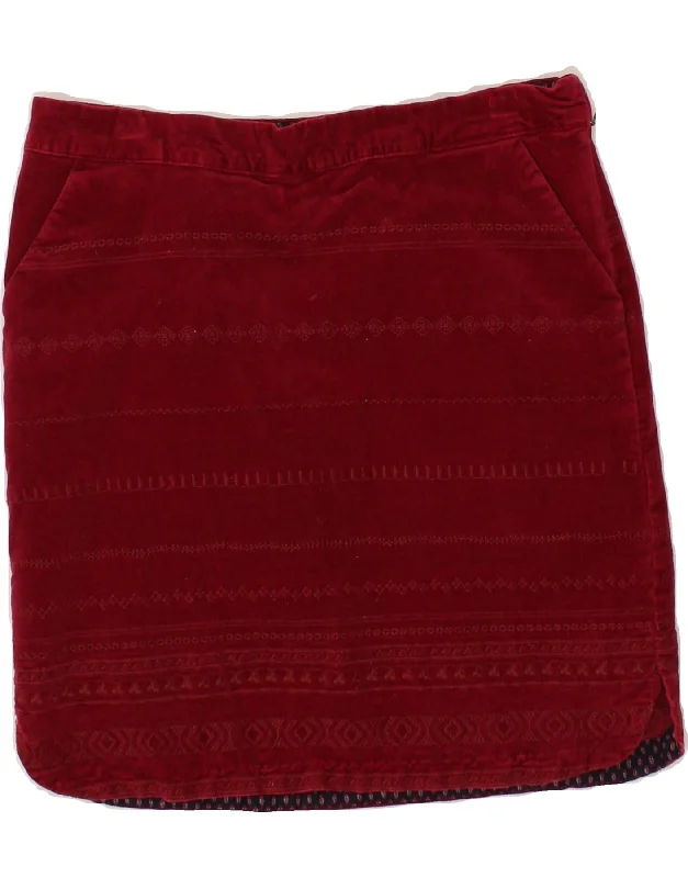 WHITE STUFF Womens Straight Skirt UK 10 Small W30  Red Fair Isle Cotton corduroy skirt durable